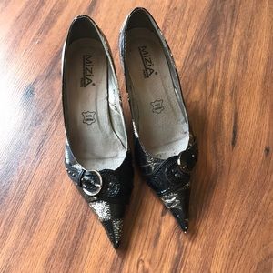 Black and white shoes